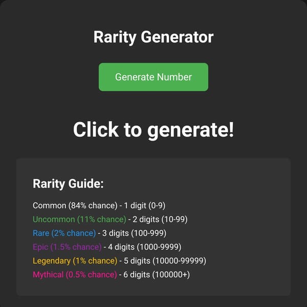 Rarity RNG Generator
