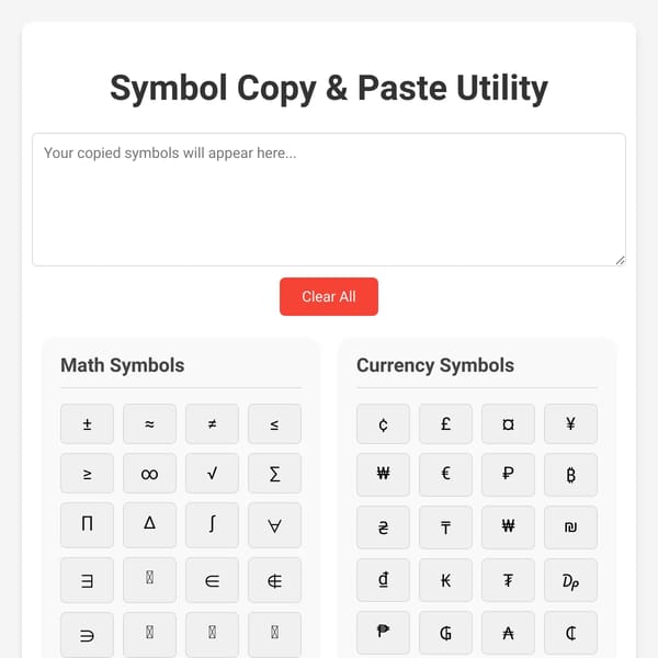 Symbol Keyboard Copy & Paste