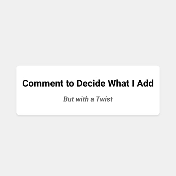 Comment to Decide what i add