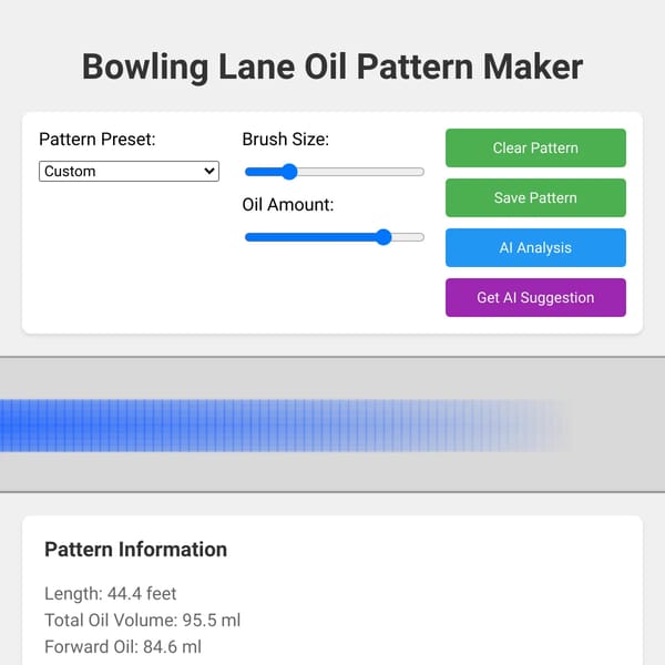 Bowling Lane Oil Pattern Maker
