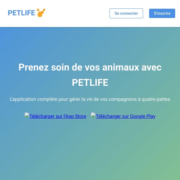 PETLIFE - Votre compagnon numérique pour animaux