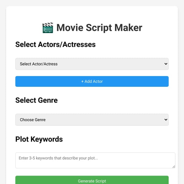 Movie Script Generator