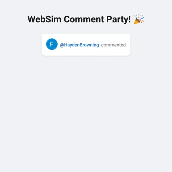 Comment Party!