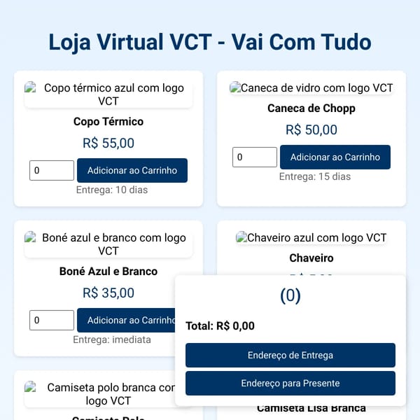 Loja Virtual VCT - Vai Com Tudo