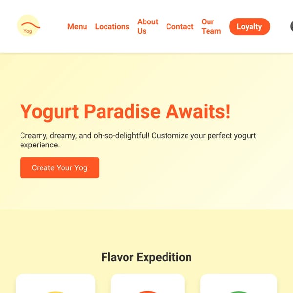Yog - The Best Yogurt Website Store