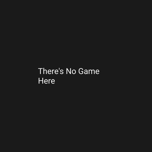 There Is No Game Here