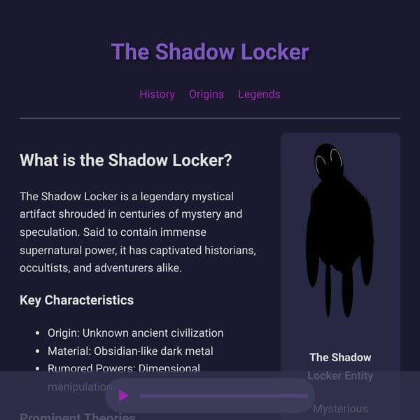 The Shadow Locker - Mysterious Artifact Wiki