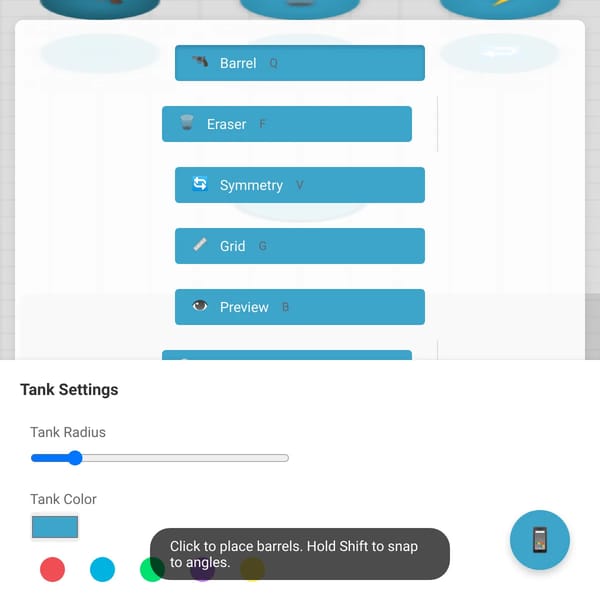Fantasy Tank Builder websim builds