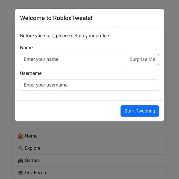 Roblox Twitter Clone