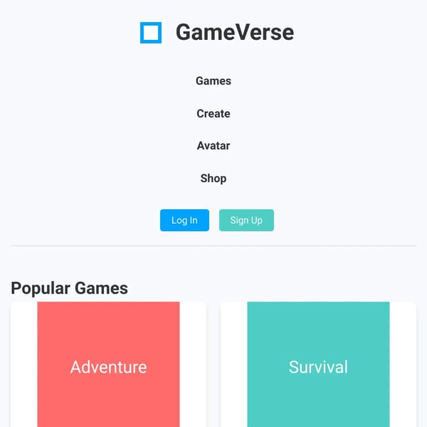 GameVerse - Roblox-Inspired Platform