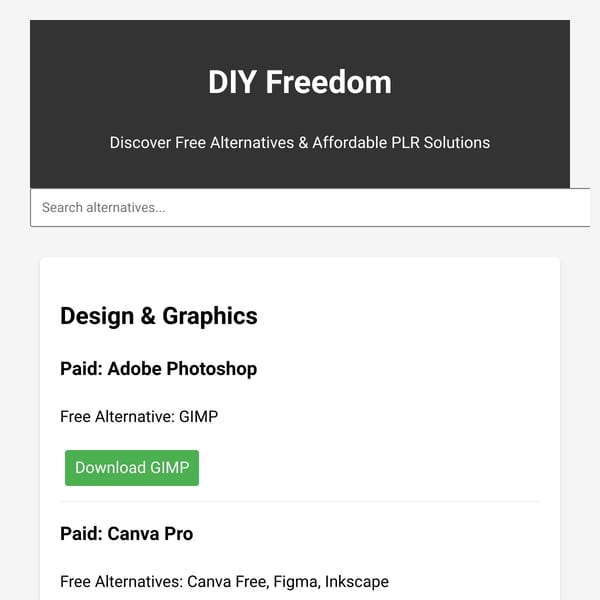 DIY Freedom: Free & Open Alternatives
