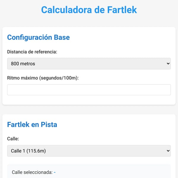 Calculadora de Fartlek