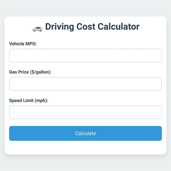 Driving Cost Calculator