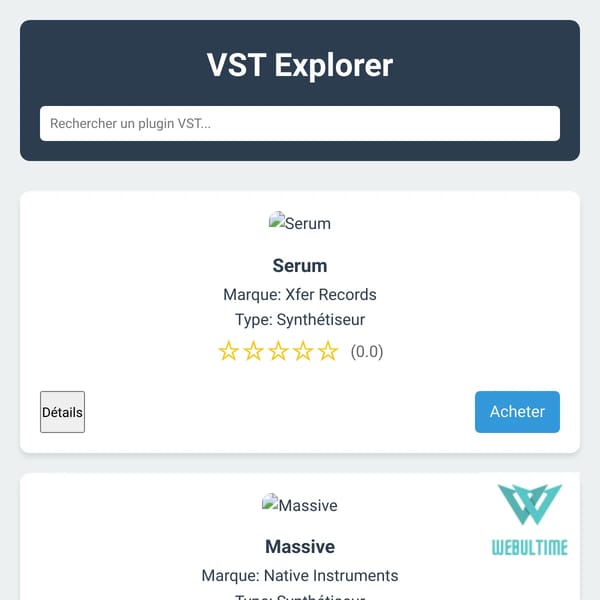 VST Explorer - Annuaire de Plugins VST