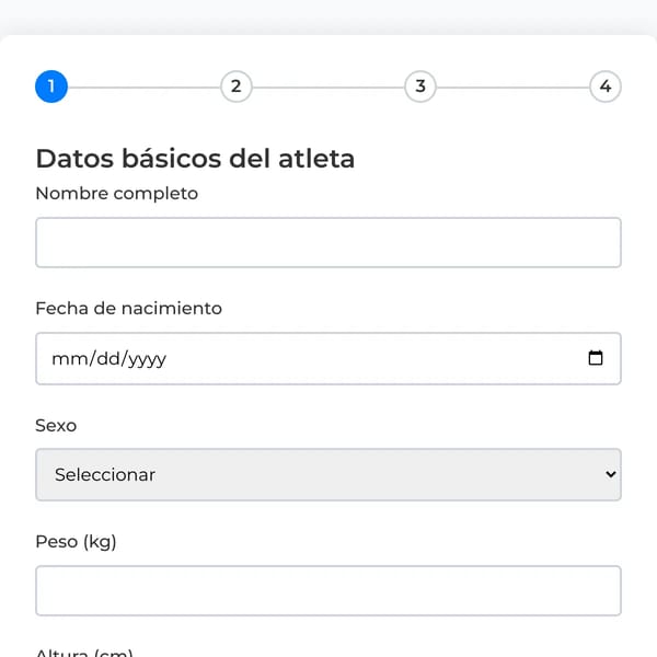 Formulario de Evaluación Atlética