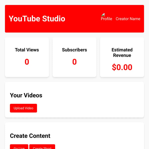 YouTube Studio Simulator
