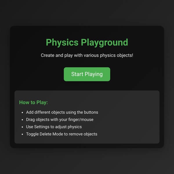 2D Physics Playground with some things :) (wip)