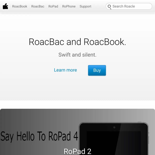 Roacle - Think Differently (Totally not apple.com copy :D) 