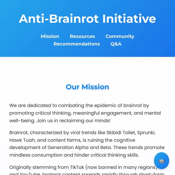 Anti-Brainrot Initiative