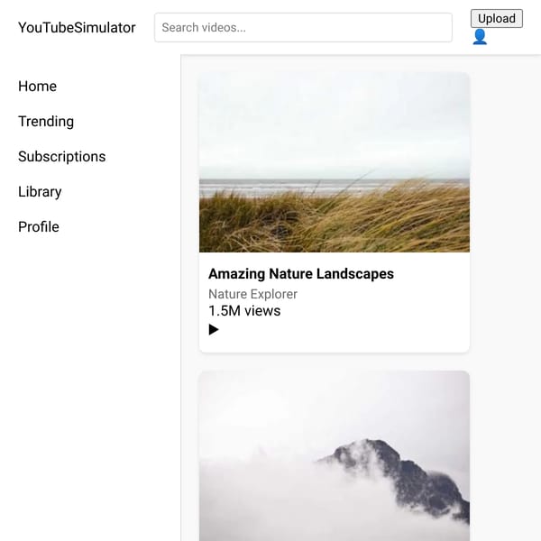 YouTube Simulator