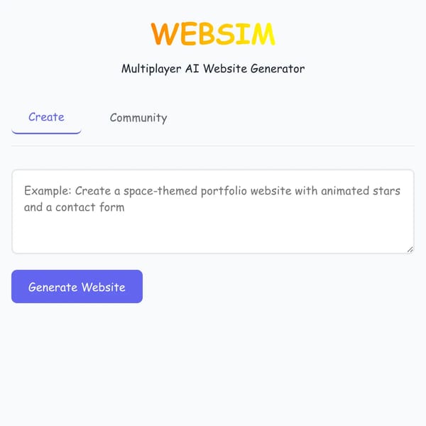 WebSim - AI Website Generator