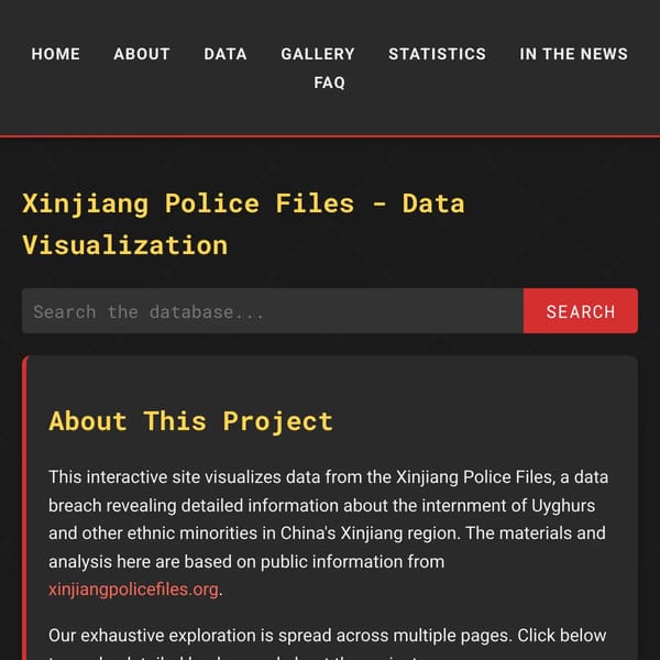 Xinjiang Police Files - Data Visualization