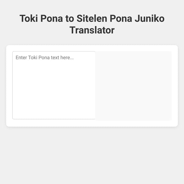 Toki Pona to Sitelen Pona Juniko Translator