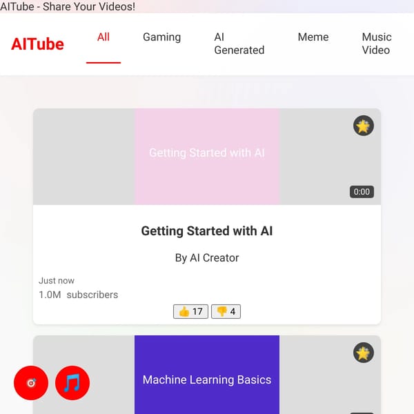 AITube - Share Your Videos!