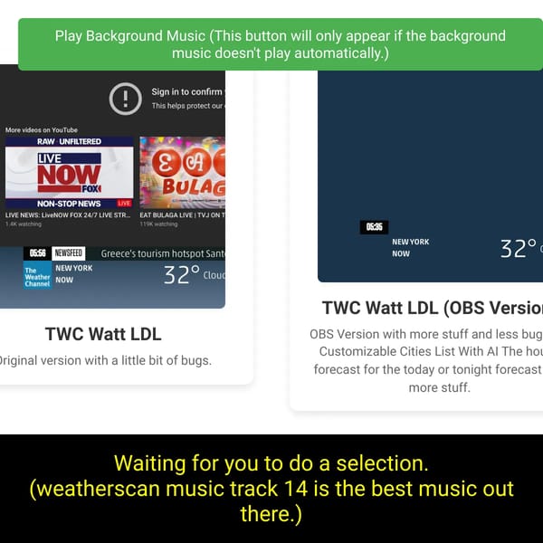 TWC Watt LDL Selection Screen