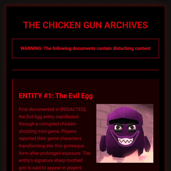 The Chicken Gun Creepypasta Archives
