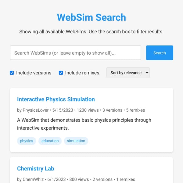WebSim Search