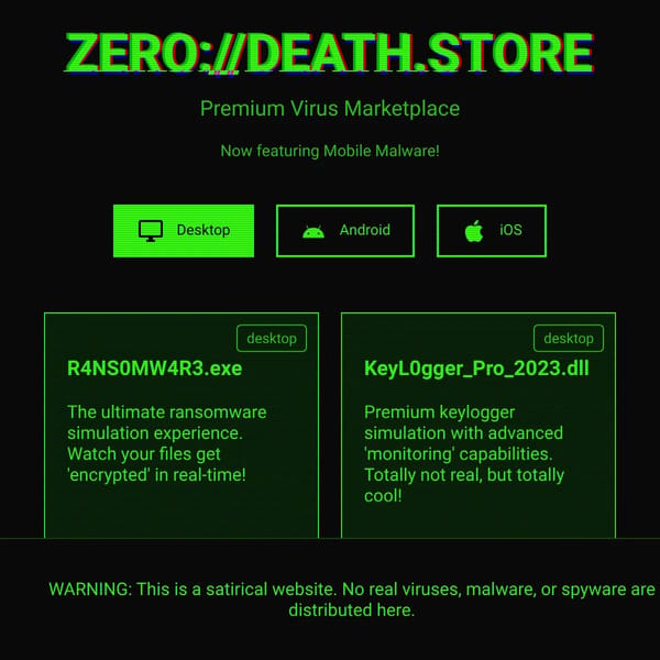 zero://death.store | Premium Virus Marketplace