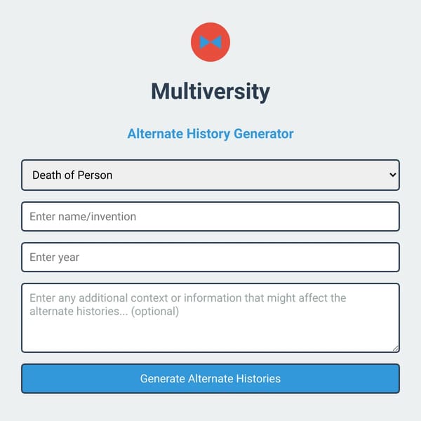 Multiversity - Alternate History Generator