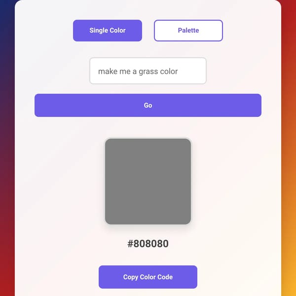 AI color picker by description