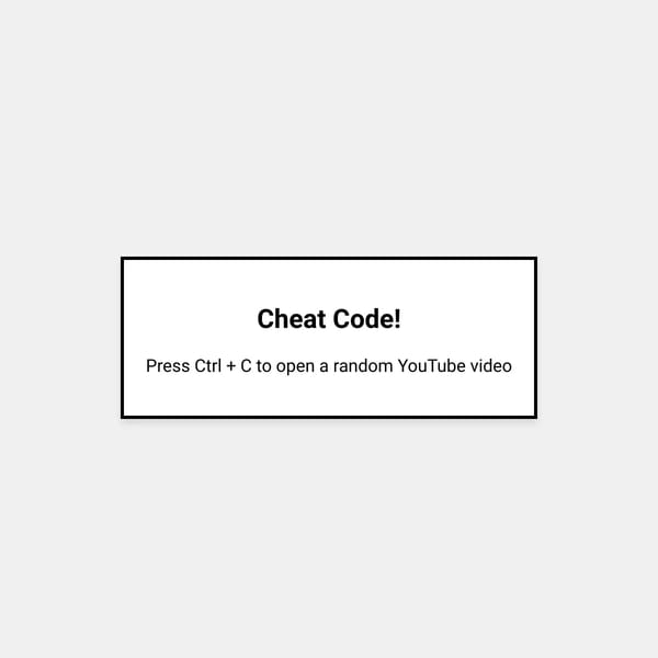 YouTube Cheat Code