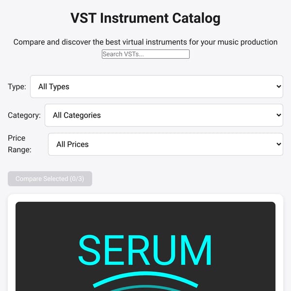 VST Instrument Catalog & Comparisons