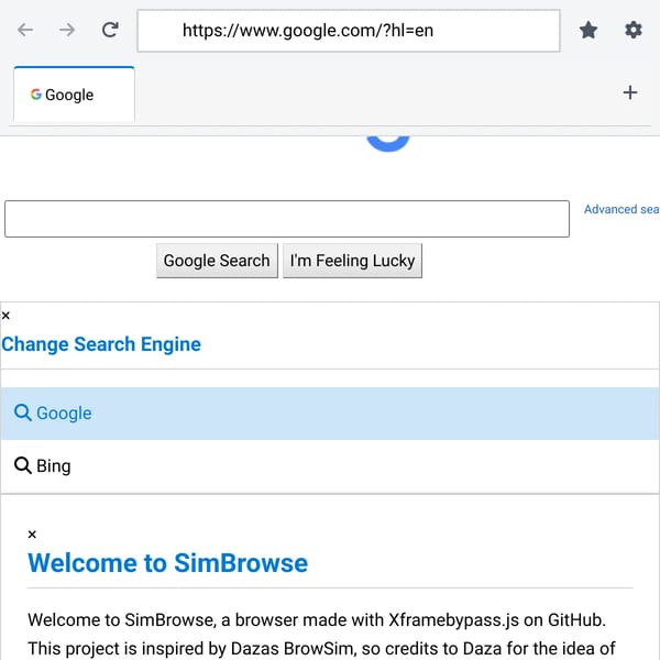 Chrome-Like SimBrowse