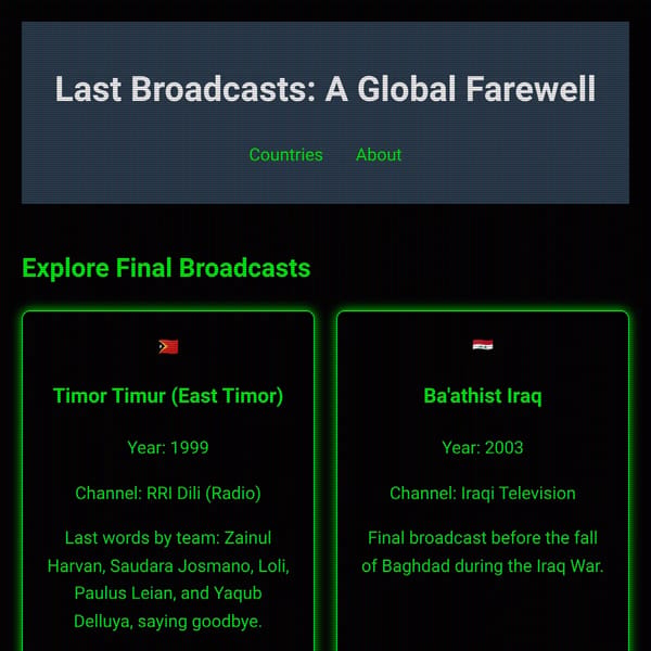 Final Broadcasts Around the World