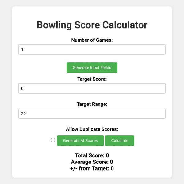 (Semi-Works) Bowling Score Calculator