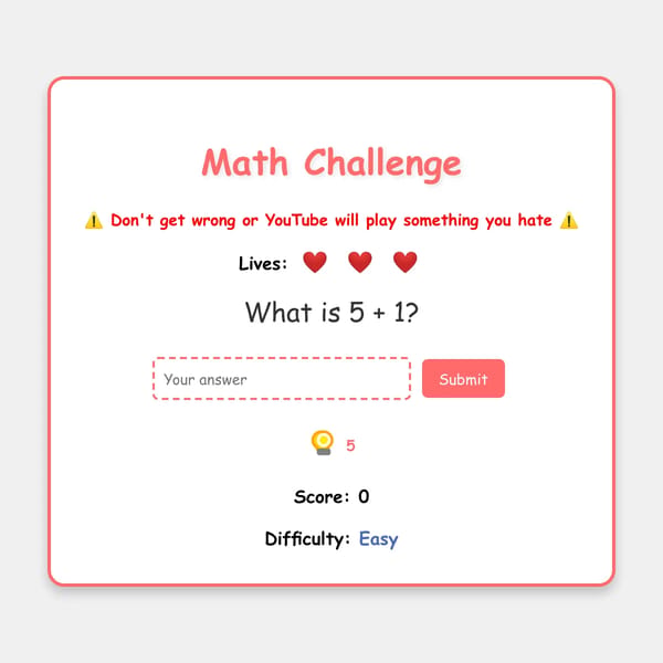 Math Challenge Test