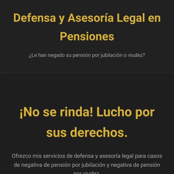 Abogado Especialista en Pensiones - Honorarios al Éxito