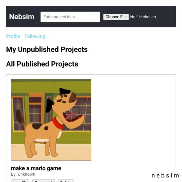 Nebsim, Websim in Websim