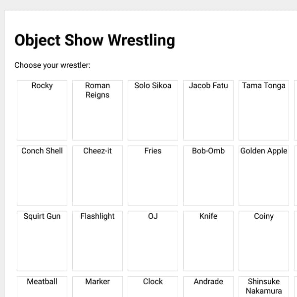 Object Show Wrestling