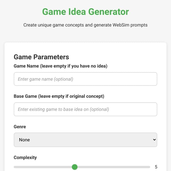 Game Idea Generator