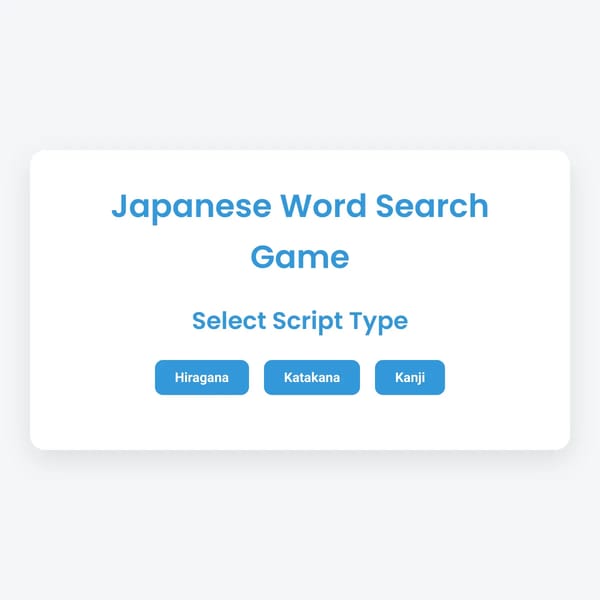 Japanese Word Search Game