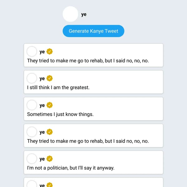 Kanye Tweet Generator