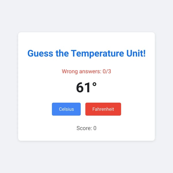 Guess the Temperature Unit