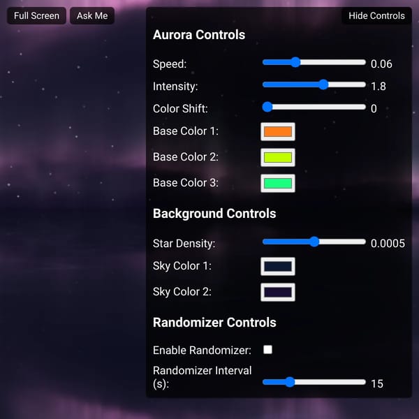 Aurora Borealis Simulation with Prompt Control