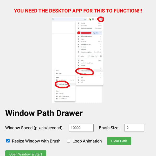 Window Path Drawer