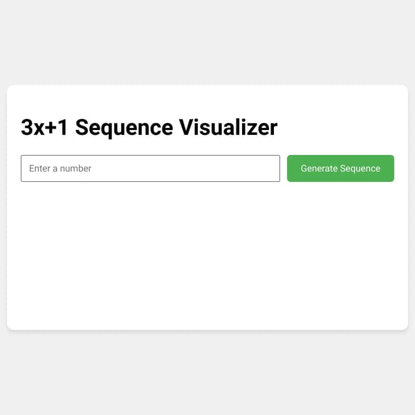 3x+1 Collatz Sequence Visualizer